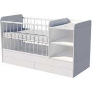Lili combi cot 120x70 in white with bedding storage