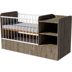 Lili combi cot 120x60 in chestnut, with bedding tray Lili combi cot 120x60 in chestnut, with bedding tray