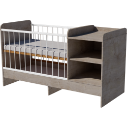 Lili combi cot 120x70 in silver oak color
