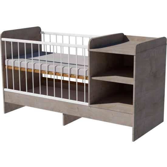 Lili combi cot 120x70 in silver oak color Lili combi cot 120x70 in silver oak color