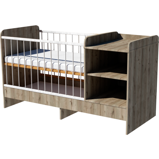 Lili combi cot 120x60 in chestnut color Lili combi cot 120x60 in chestnut color