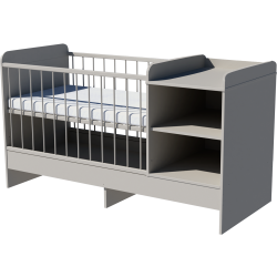 Lili combi cot 120x70 in gray
