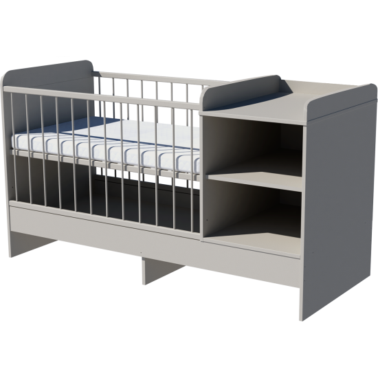 Lili combi cot 120x70 in gray Lili combi cot 120x70 in gray