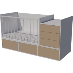 Gina combi cot 120x70 in white and cappuccino Gina combi cot 120x70 in white and cappuccino