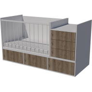 Gina combi cot 120x70 in white and chestnut
