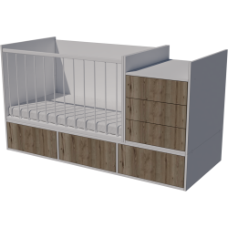 Gina combi cot 120x70 in white and chestnut Gina combi cot 120x70 in white and chestnut