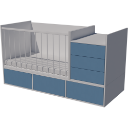 Gina combi cot 120x70 in white and blue Gina combi cot 120x70 in white and blue