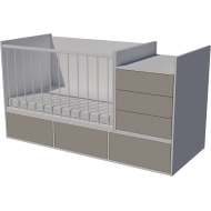 Gina combi cot 120x70 in white and gray