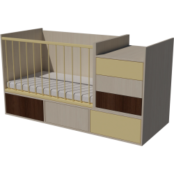 Gina combi cot bed 120x70 in birch-vanilla-mocha Gina combi cot bed 120x70 in birch-vanilla-mocha