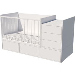 Gina combi cot 120x70 in white Gina combi cot 120x70 in white