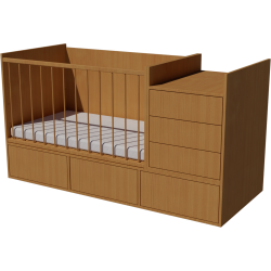 Gina combi cot 120x70 in beech color Gina combi cot 120x70 in beech color