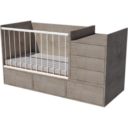 Gina combi cot 120x70 in silver oak color Gina combi cot 120x70 in silver oak color