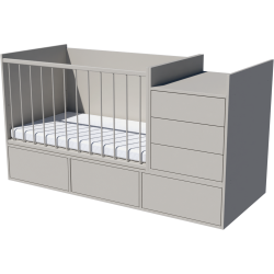 Gina combi cot 120x70 in gray Gina combi cot 120x70 in gray