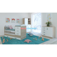 Zora nursery (Tomi changing table, Geri wardrobe, Reni combi cot 120x60)