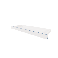 Bedding storage unit in White, with blue edging