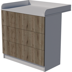 Patrik changing table in white and chestnut Patrik changing table in white and chestnut
