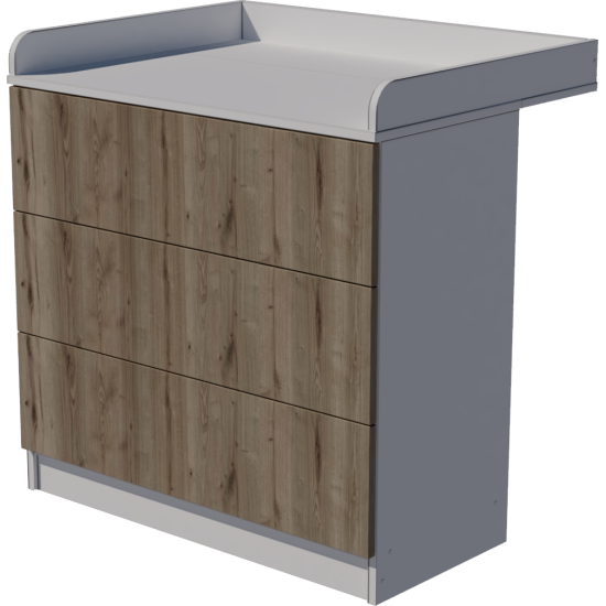 Patrik changing table in white and chestnut Patrik changing table in white and chestnut