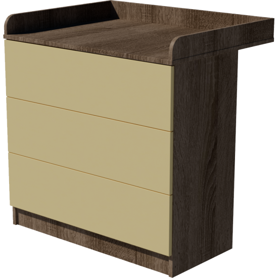 Patrik changing table in dark sonoma-vanilla color Patrik changing table in dark sonoma-vanilla color