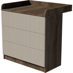 Patrik changing table in dark sonoma-white color Patrik changing table in dark sonoma-white color