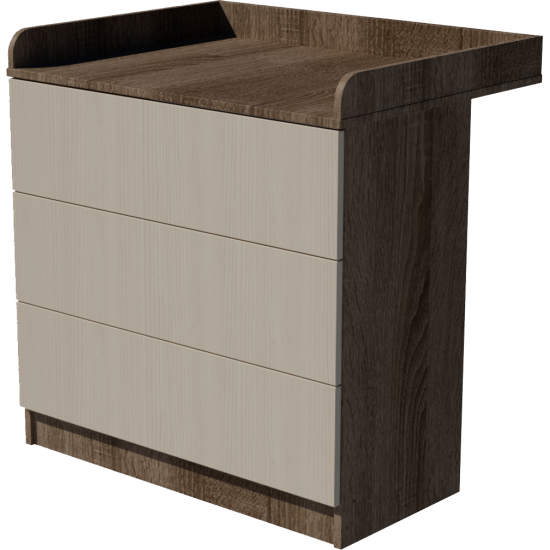Patrik changing table in dark sonoma-white color Patrik changing table in dark sonoma-white color