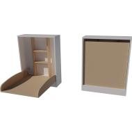 Wall-mounted changing table, dimensions: 66x83x84. White and cappuccino color.