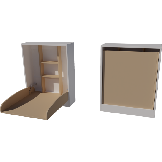 Wall-mounted changing table, dimensions: 66x83x84. White and cappuccino color. Wall-mounted changing table, dimensions: 66x83x84. White and cappuccino color.