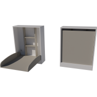 Wall-mounted changing table, dimensions: 66x83x84. White and gray.