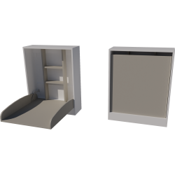 Wall-mounted changing table, dimensions: 66x83x84. White and gray. Wall-mounted changing table, dimensions: 66x83x84. White and gray.