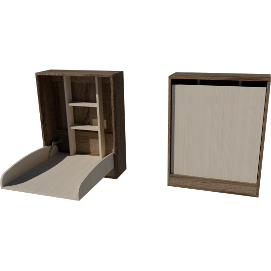 Wall-mounted changing table, dimensions: 66x83x84. Dark sonoma-birch color. Wall-mounted changing table, dimensions: 66x83x84. Dark sonoma-birch color.