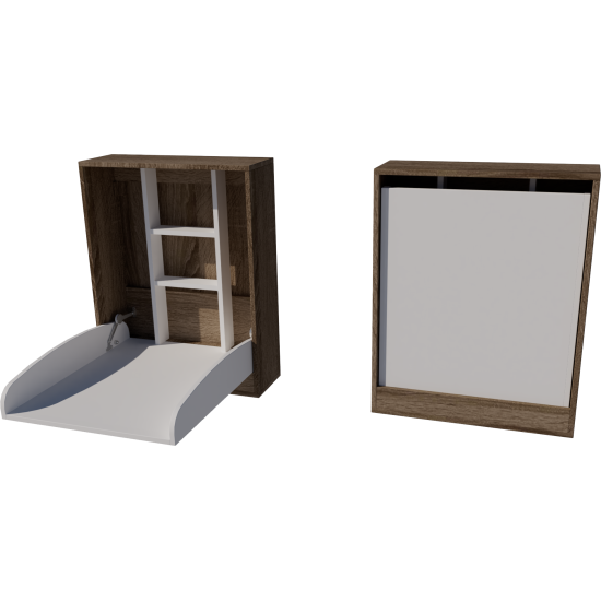 Wall-mounted changing table, dimensions: 66x83x84. Dark sonoma-white color. Wall-mounted changing table, dimensions: 66x83x84. Dark sonoma-white color.