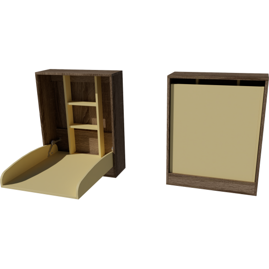 Wall-mounted changing table, dimensions: 66x83x84. Dark sonoma-vanilla color. Wall-mounted changing table, dimensions: 66x83x84. Dark sonoma-vanilla color.