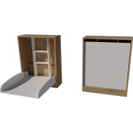Wall-mounted changing table, dimensions: 66x83x84. Light sonoma white color.