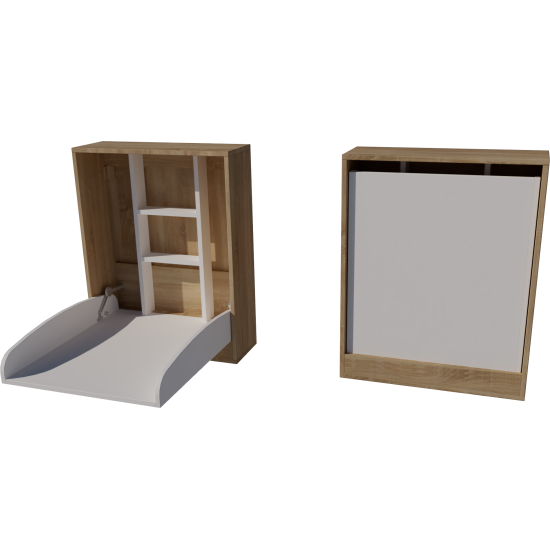 Wall-mounted changing table, dimensions: 66x83x84. Light sonoma white color. Wall-mounted changing table, dimensions: 66x83x84. Light sonoma white color.