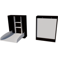 Wall-mounted changing table, dimensions: 66x83x84. Wenge-white color.