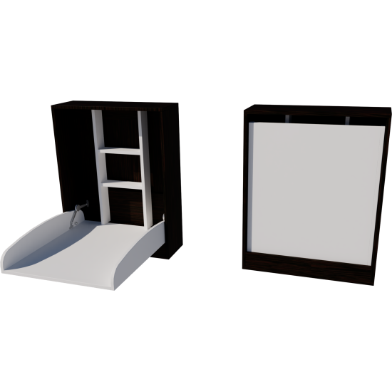 Wall-mounted changing table, dimensions: 66x83x84. Wenge-white color. Wall-mounted changing table, dimensions: 66x83x84. Wenge-white color.