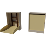 Wall-mounted changing table, dimensions: 66x83x84. Birch-vanilla-mocha color.