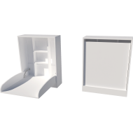 Wall-mounted changing table, size 66x83x84. White color.