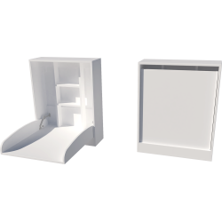 Wall-mounted changing table, size 66x83x84. White color.