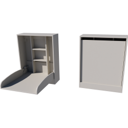 Wall-mounted changing table, dimensions: 66x83x84. Grey color.