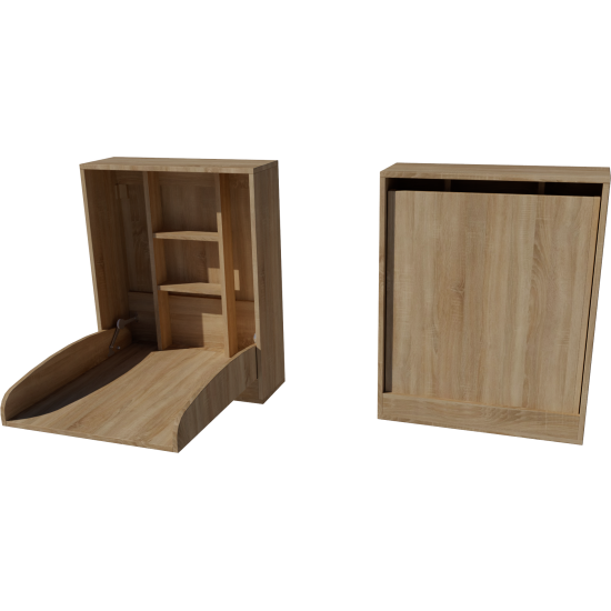 Wall-mounted changing table, dimensions: 66x83x84. Light sonoma color.