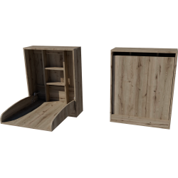 Wall-mounted changing table, dimensions: 66x83x84. Chestnut color. Wall-mounted changing table, dimensions: 66x83x84. Chestnut color.