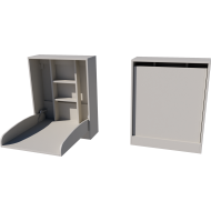 Wall-mounted changing table, dimensions: 66x83x84. Grey color.