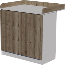 Peti changing table, size 90x40x85. White-chestnut color. Peti changing table, size 90x40x85. White-chestnut color.