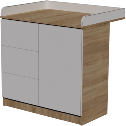 Peti changing table, size 90x40x85. Light sonoma-white color. Peti changing table, size 90x40x85. Light sonoma-white color.