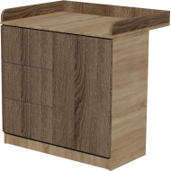 Peti changing table, size 90x40x85. Light sonoma-dark sonoma color.