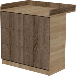 Peti changing table, size 90x40x85. Light sonoma-dark sonoma color. Peti changing table, size 90x40x85. Light sonoma-dark sonoma color.
