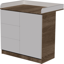 Peti changing table, size 90x40x85. Dark sonoma-white color. Peti changing table, size 90x40x85. Dark sonoma-white color.