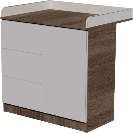 Peti changing table, size 90x40x85. Dark sonoma-white color. Peti changing table, size 90x40x85. Dark sonoma-white color.