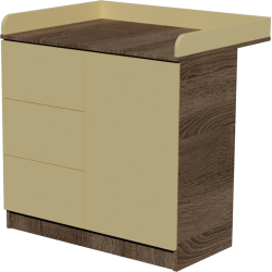 Peti changing table, size 90x40x85. Dark sonoma-vanilla color. Peti changing table, size 90x40x85. Dark sonoma-vanilla color.