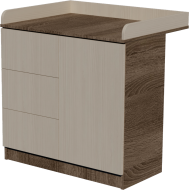 Peti changing table, size 90x40x85. Dark sonoma-birch color.